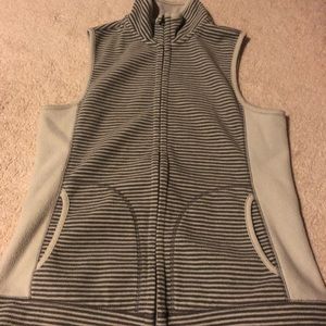 Striped fleece vest